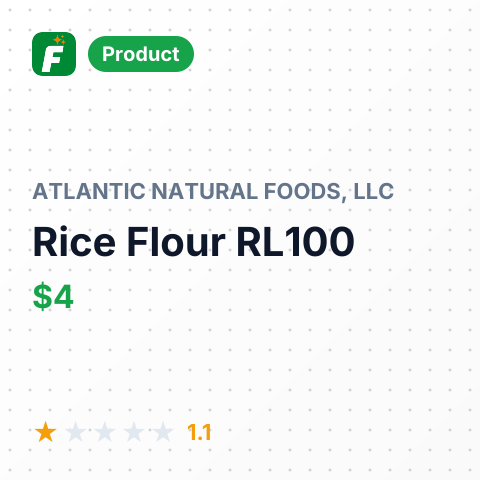 Rice Flour RL100 – summary card, no photo uploaded yet
