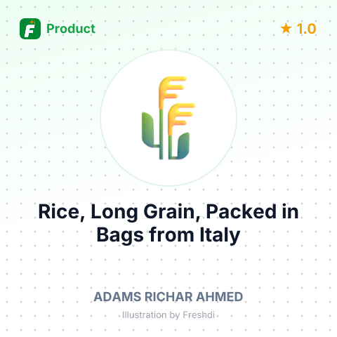 Rice, Long Grain, Packed in Bags – summary card, no photo uploaded yet