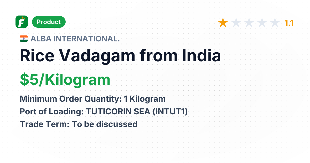 Rice Vadagam – product summary card, no photo uploaded yet