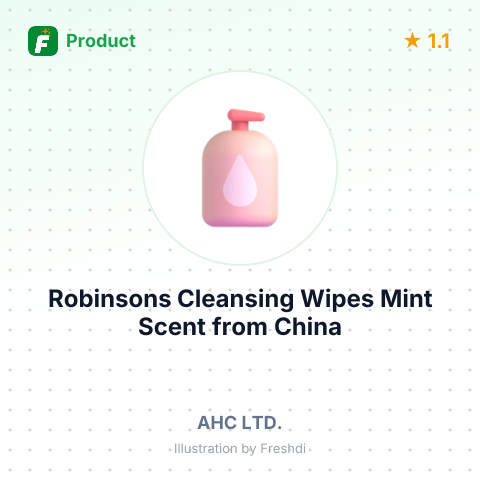 Robinsons Cleansing Wipes Mint Scent – summary card, no photo uploaded yet