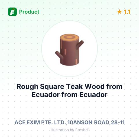 Rough Square Teak Wood from Ecuador – summary card, no photo uploaded yet