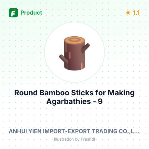 Round Bamboo Sticks for Making Agarbathies - 9 Inch – summary card, no photo uploaded yet