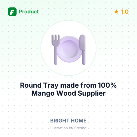 Round Tray made from 100% Mango Wood – summary card, no photo uploaded yet