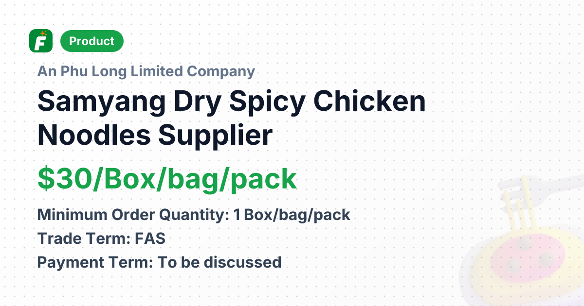 Samyang Dry Spicy Chicken Noodles – product summary card, no photo uploaded yet