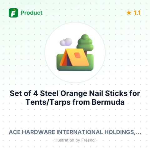 Set of 4 Steel Orange Nail Sticks for Tents/Tarps – summary card, no photo uploaded yet