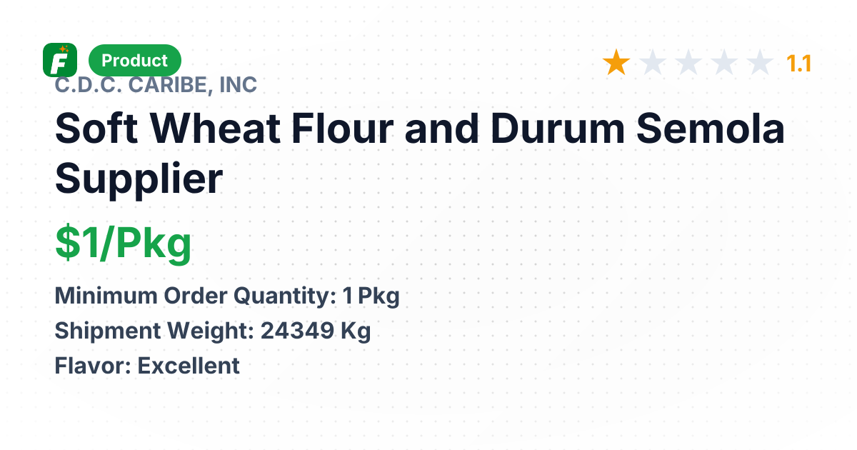 Soft Wheat Flour and Durum Semola – product summary card, no photo uploaded yet