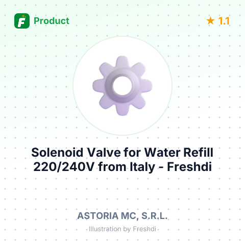 Solenoid Valve for Water Refill 220/240V – summary card, no photo uploaded yet