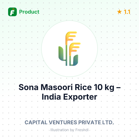 Sona Masoori Rice 10 kg – product summary card, no photo uploaded yet