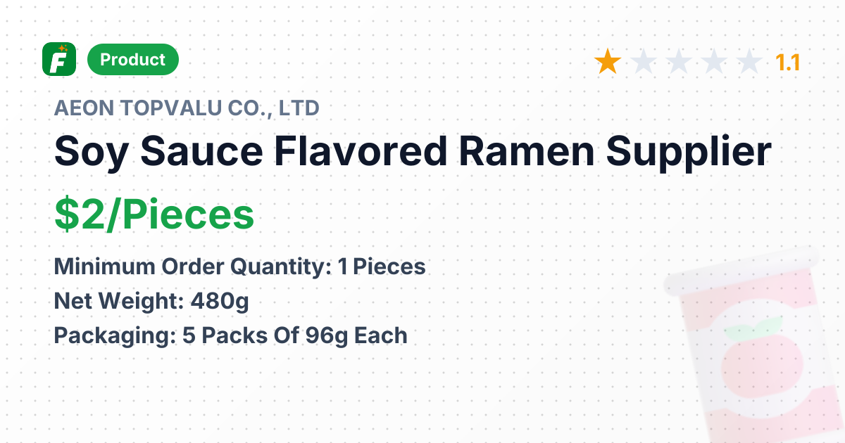 Soy Sauce Flavored Ramen – product summary card, no photo uploaded yet