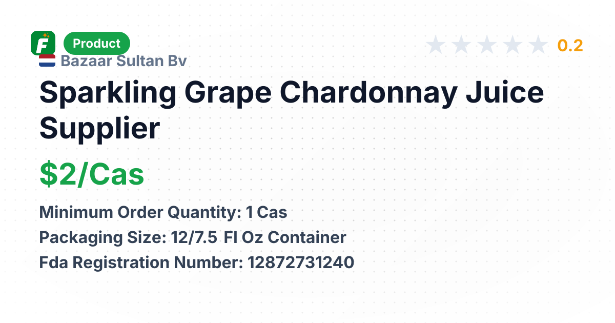 Sparkling Grape Chardonnay Juice – product summary card, no photo uploaded yet