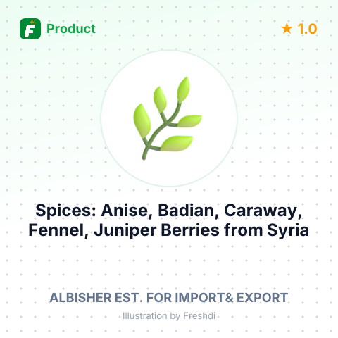 Spices: Anise, Badian, Caraway, Fennel, Juniper Berries – summary card, no photo uploaded yet