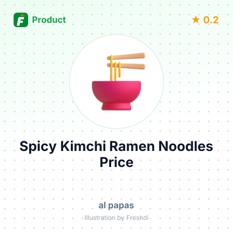 Spicy Kimchi Ramen Noodles – summary card, no photo uploaded yet