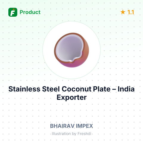 Stainless Steel Coconut Plate – summary card, no photo uploaded yet