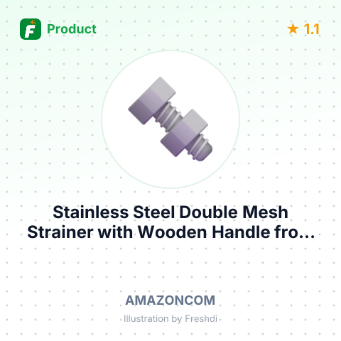 Stainless Steel Double Mesh Strainer with Wooden Handle – summary card, no photo uploaded yet