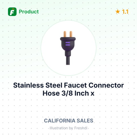 Stainless Steel Faucet Connector Hose 3/8 Inch x 1/2 Inch x 24 Inch – summary card, no photo uploaded yet