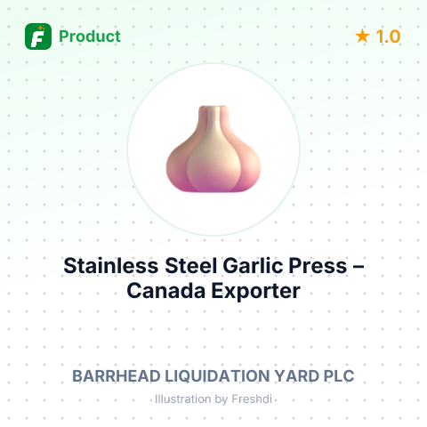 Stainless Steel Garlic Press – summary card, no photo uploaded yet