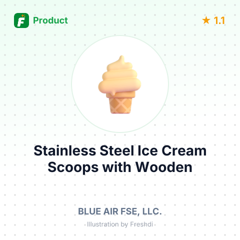 Stainless Steel Ice Cream Scoops with Wooden Handle – summary card, no photo uploaded yet
