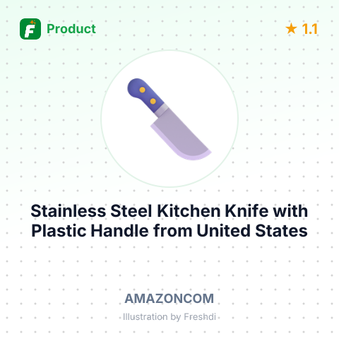 Stainless Steel Kitchen Knife with Plastic Handle – summary card, no photo uploaded yet
