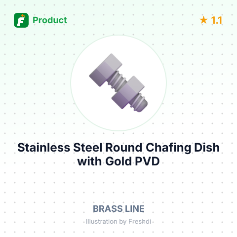 Stainless Steel Round Chafing Dish with Gold PVD Finish and Hammered Design – summary card, no photo uploaded yet