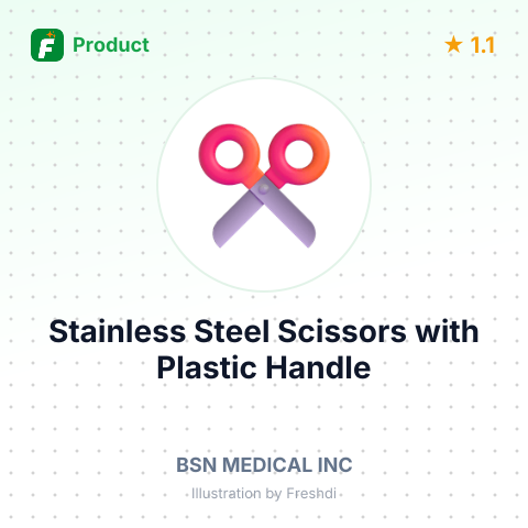 Stainless Steel Scissors with Plastic Handle – product summary card, no photo uploaded yet