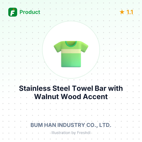 Stainless Steel Towel Bar with Walnut Wood Accent – summary card, no photo uploaded yet
