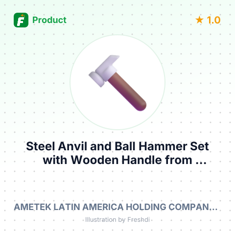 Steel Anvil and Ball Hammer Set with Wooden Handle – summary card, no photo uploaded yet