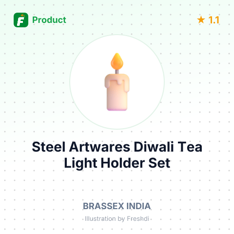 Steel Artwares Diwali Tea Light Holder Set – summary card, no photo uploaded yet