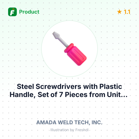 Steel Screwdrivers with Plastic Handle, Set of 7 Pieces – summary card, no photo uploaded yet