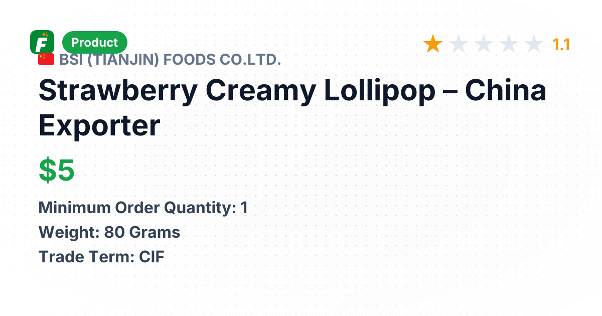 Strawberry Creamy Lollipop – product summary card, no photo uploaded yet