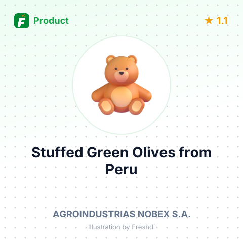 Stuffed Green Olives – product summary card, no photo uploaded yet