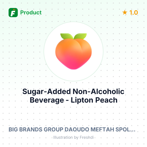 Sugar-Added Non-Alcoholic Beverage - Lipton Peach – summary card, no photo uploaded yet