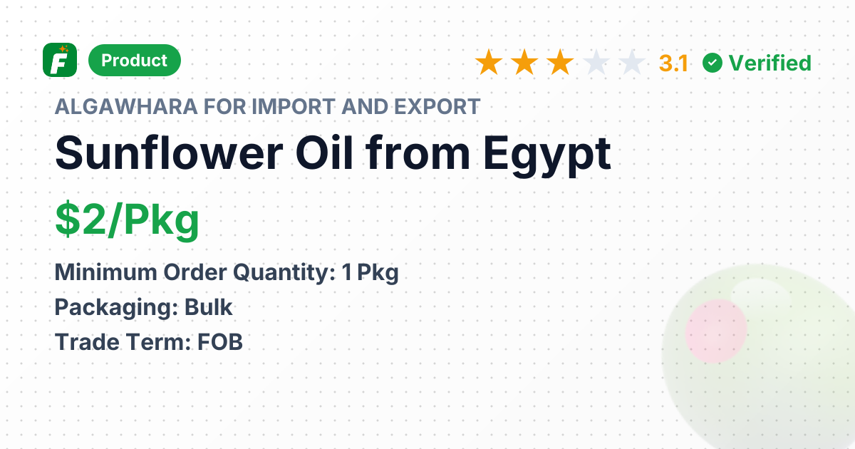Sunflower Oil – product summary card, no photo uploaded yet