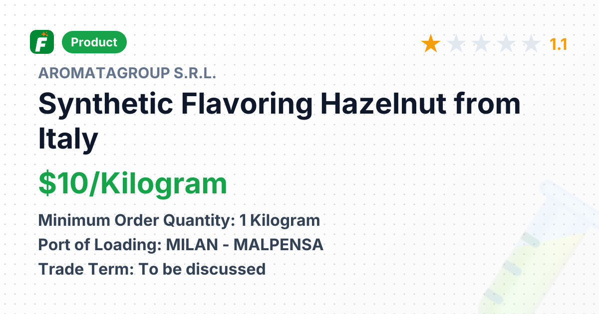 Synthetic Flavoring Hazelnut – product summary card, no photo uploaded yet