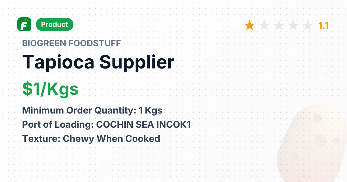 Tapioca – product summary card, no photo uploaded yet