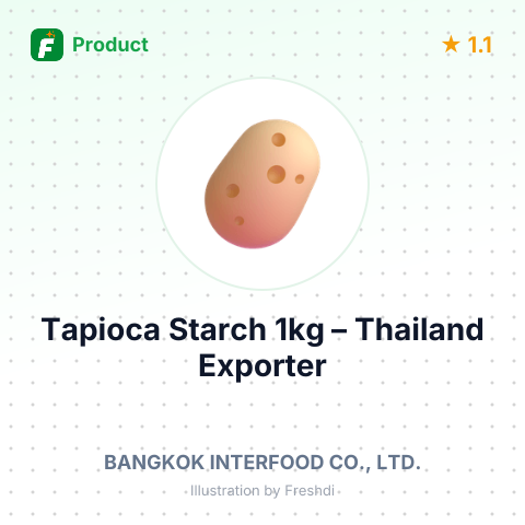 Tapioca Starch (Cassava Starch) 1kg – summary card, no photo uploaded yet