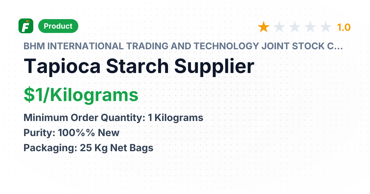 Tapioca Starch – product summary card, no photo uploaded yet
