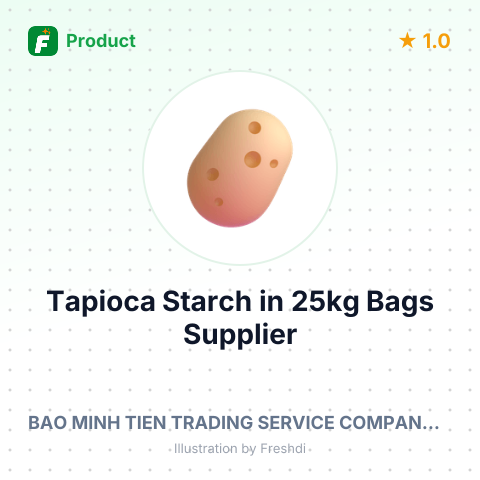 Tapioca Starch in 25kg Bags – summary card, no photo uploaded yet