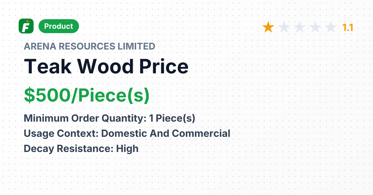 Teak Wood in the Rough – product summary card, no photo uploaded yet