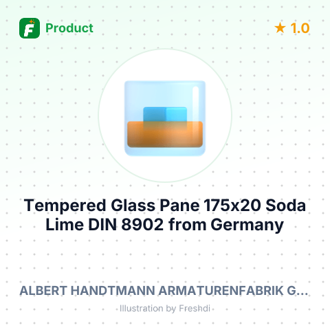 Tempered Glass Pane 175x20 Soda Lime DIN 8902 – summary card, no photo uploaded yet