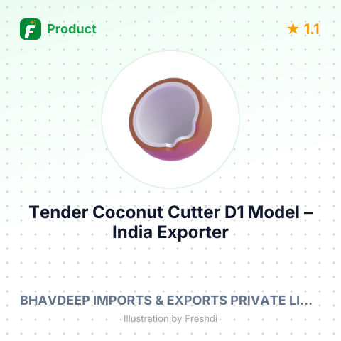 Tender Coconut Cutter D1 Model – product summary card, no photo uploaded yet
