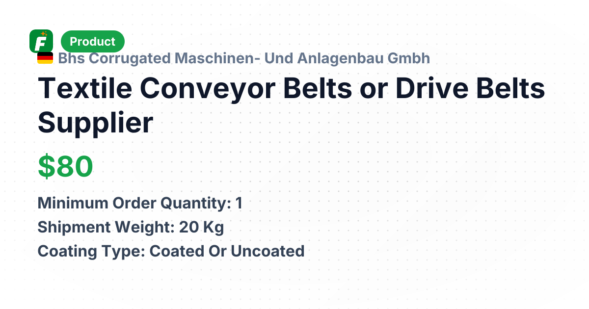 Textile Conveyor Belts or Drive Belts – product summary card, no photo uploaded yet