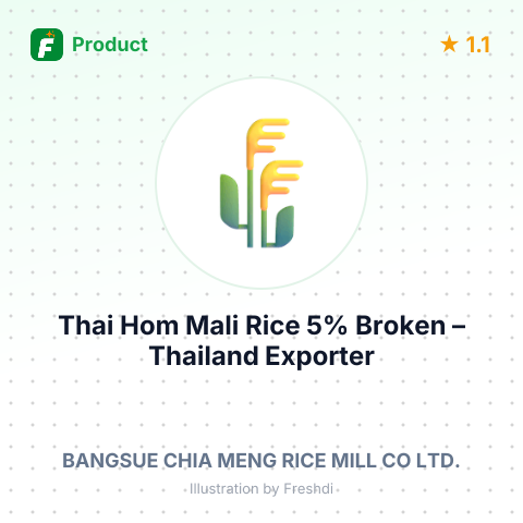 Thai Hom Mali Rice 5% Broken – summary card, no photo uploaded yet