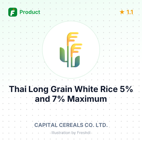 Thai Long Grain White Rice 5% and 7% Maximum Broken – summary card, no photo uploaded yet