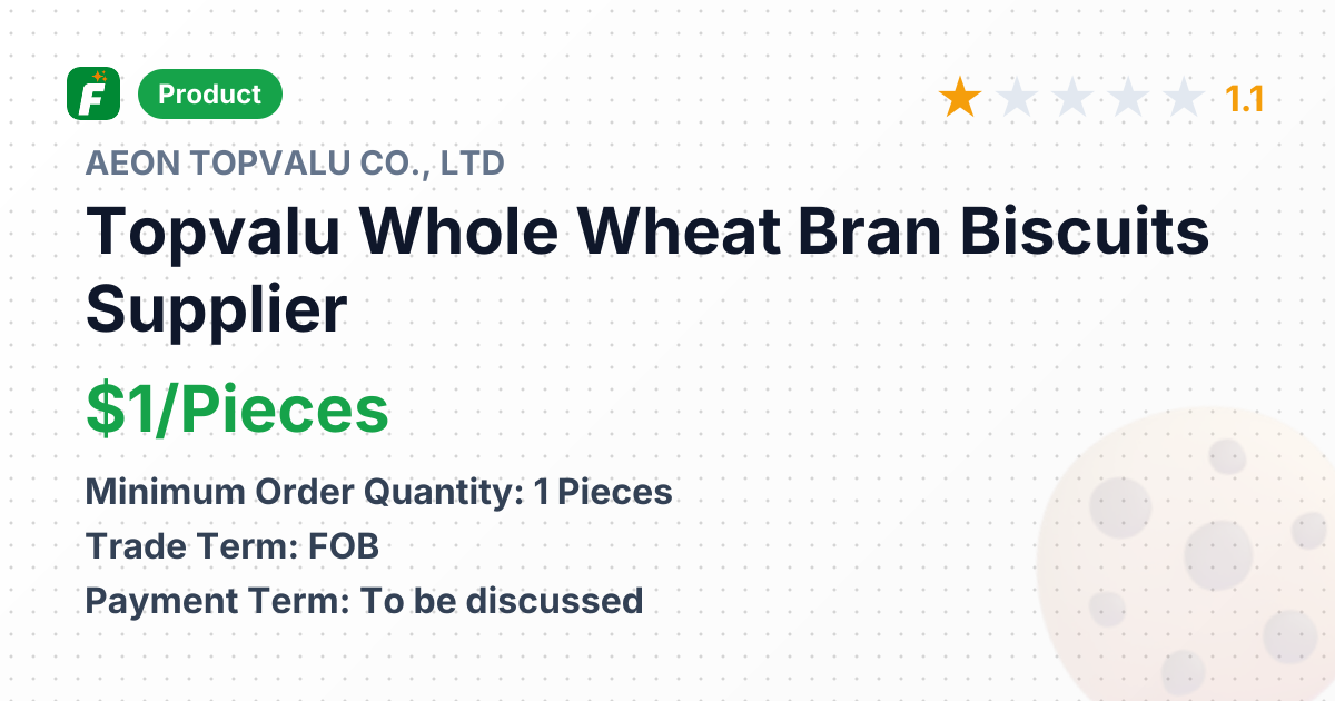Topvalu Whole Wheat Bran Biscuits (Strawberry Flavor) – product summary card, no photo uploaded yet