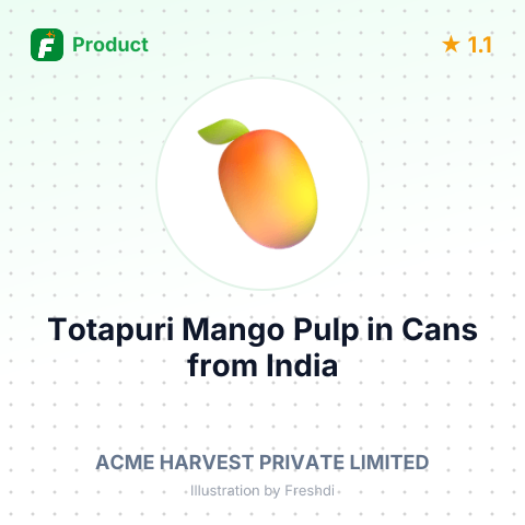 Totapuri Mango Pulp in Cans – summary card, no photo uploaded yet