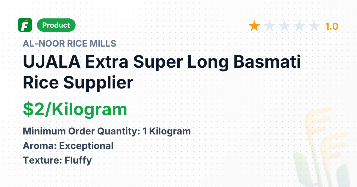 UJALA Extra Super Long Basmati Rice – product summary card, no photo uploaded yet