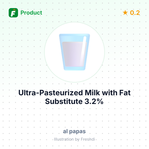 Ultra-Pasteurized Milk with Fat Substitute 3.2% in 900ml Pack – summary card, no photo uploaded yet