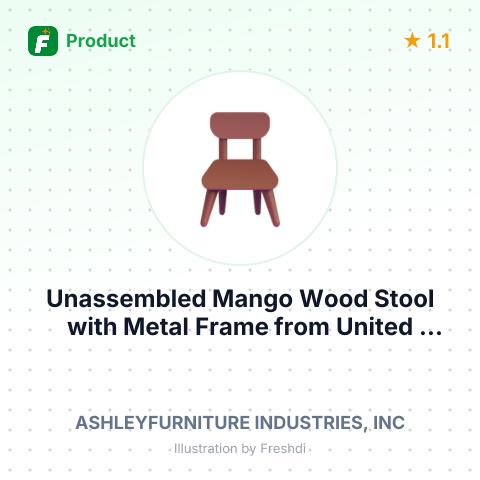 Unassembled Mango Wood Stool with Metal Frame – summary card, no photo uploaded yet