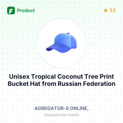Unisex Tropical Coconut Tree Print Bucket Hat – summary card, no photo uploaded yet