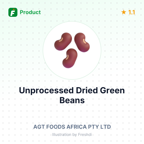 Unprocessed Dried Green Beans – summary card, no photo uploaded yet